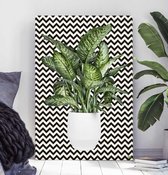 HIP ORGNL Schilderij Royal Zigzag - 40x60cm - wanddecoratie - plant - natuur