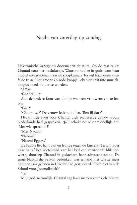 Pagina met dialogen uit 'Nacht in Parijs'.
