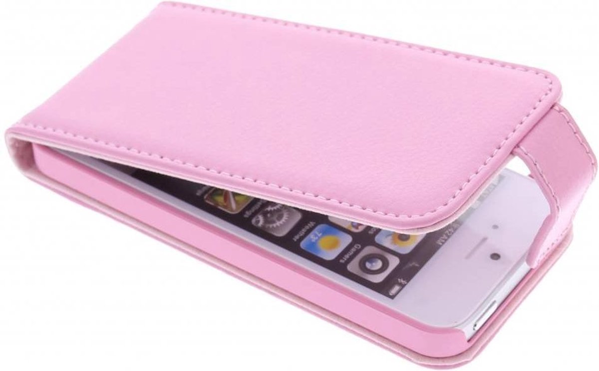 Adapt - roze mat echt lederen flipcase - iPhone 5 / 5s