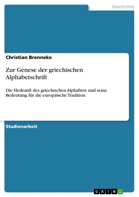 Zur Genese der griechischen Alphabetschrift - cover
