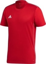 Adidas Core 18  Sportshirt Heren - Power Red/White - Maat S