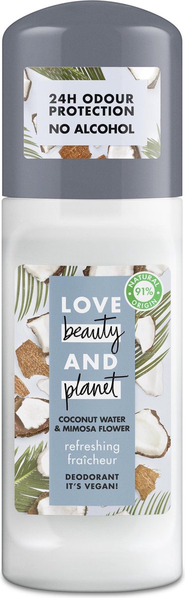 Love Beauty And Planet Refreshing Deodorant Roller Coconut Water & Mimosa Flower - 2 x 50 ml