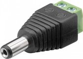 Techly IADAP TB2-DC5521MM tussenstuk voor kabels DC (5.50 x 2.10 mm) Terminal Block 2-pin Zwart, Groen