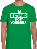 Pensioen I am retired do it yourself t-shirt groen heren XL