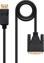 Câble de conversion DISPLAYPORT vers DVI, DP/M - DVI/M, noir, 5.0 m