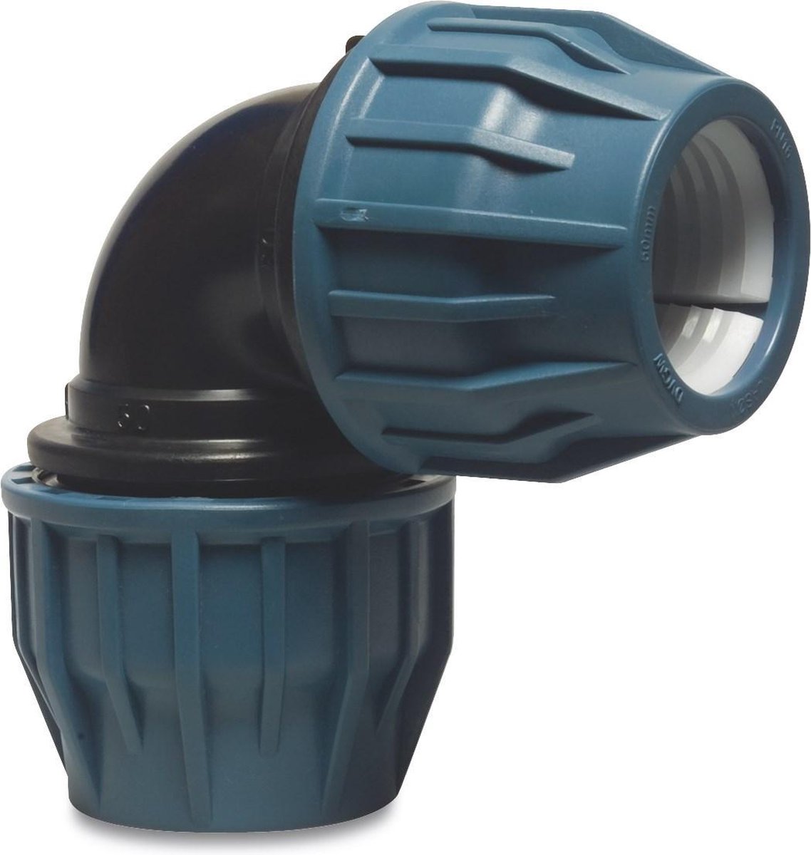 Knie PE/PP Jason 90° 16 Mm Knel 16Bar Zwart/Blauw