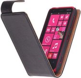 Zwart Nokia Lumia 630 Kreukelleer Flip Case/Cover