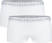 ChicaMala - Dames 2-Pack Basic Boxershorts Wit - L