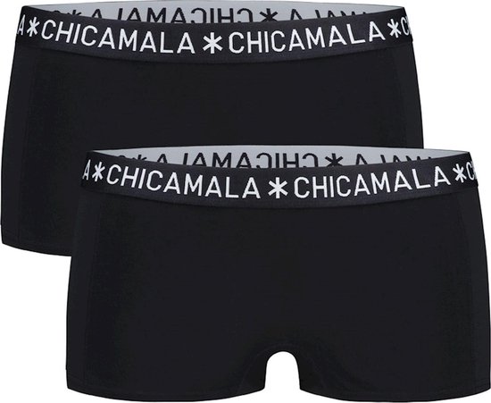 ChicaMala - Dames 2-Pack Basic Boxershorts Zwart - M | bol.com