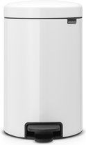 Brabantia NewIcon Prullenbak - 12 liter - White - met Metalen binnenemmer