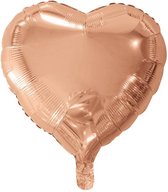 Helium Ballon Hart Rosé Goud 46cm leeg