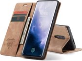 CASEME OnePlus 7 Pro Retro Wallet Hoesje - Bruin