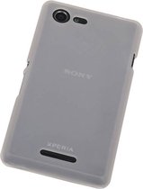 Sony Xperia E3 - TPU Hoesje Transparant Wit - Back Case Bumper Hoes Cover
