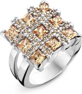 Orphelia Ring Square Champagne Zirconium Zilver 925 R-10142/54