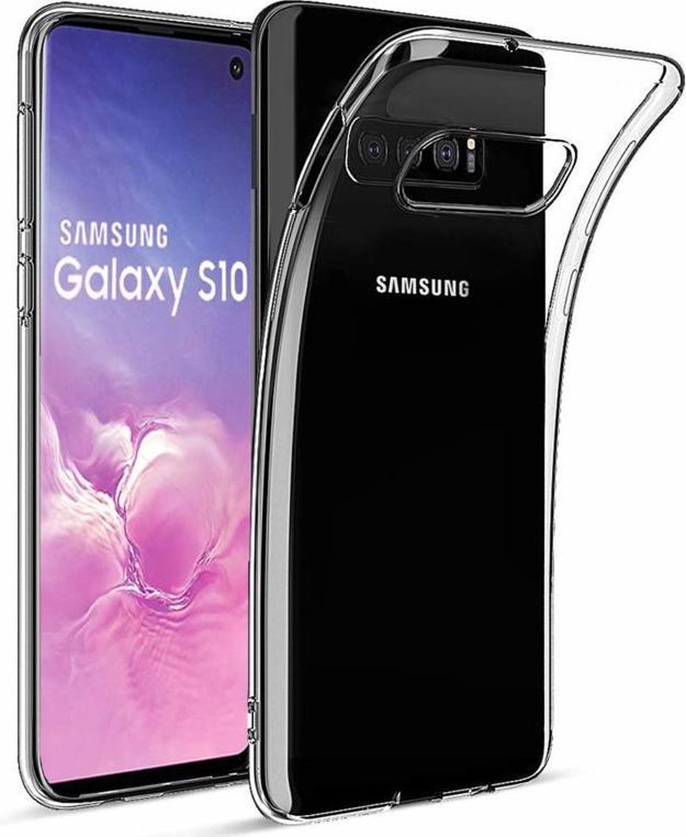 Samsung Galaxy s10 silicone HoesjeDoorzichtig + Nano Liquid Screen Protector