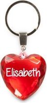 sleutelhanger - Elisabeth - diamant hartvormig rood