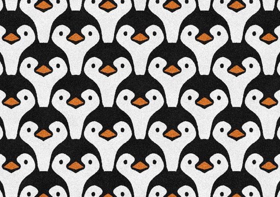 Tapis Kinder Tapis de sol pour chambre d'enfants Pingouin - Lavable - Antidérapant - 85 x 60 cm