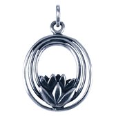 Zilveren Lotus ketting hanger - klein