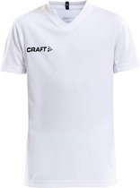 Craft Squad Jersey Solid SS Shirt Junior Sportshirt - Maat 146  - Unisex - wit/zwart Maat 146/152