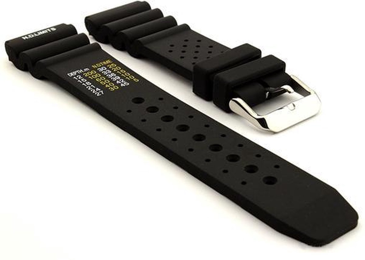 Horlogeband Rubber Promaster Zwart 22mm bol