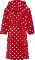 Rode badjas/ochtendjas met witte stippen print voor kinderen. 134/140 (9-10 jr)
