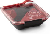 Handig Cadeau | lunchbox vierkant zwart - rood