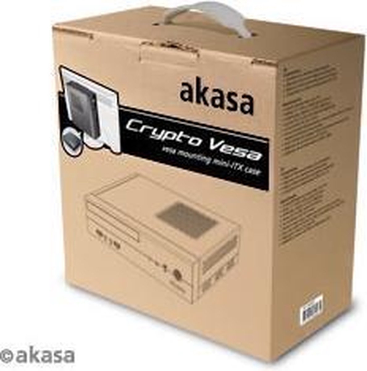 Akasa Crypto, Stylish Media Mini ITX Case, VESA Edition with 80W external  AC adapter | bol