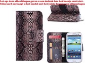 Xssive Hoesje Voor Huawei P8 - Book Case Slangen Print Donker Bruin