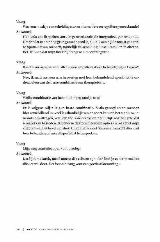 Pagina met vragen en antwoorden over alternatieve en reguliere geneeskunde bij kanker.