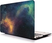 Mattee MacBook Air 13 Inch - Laptop Hard Case Cover/ Galaxy Groen - Oranje