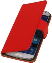 Mobieletelefoonhoesje - Samsung Galaxy S4 Hoesje Effen Bookstyle Rood