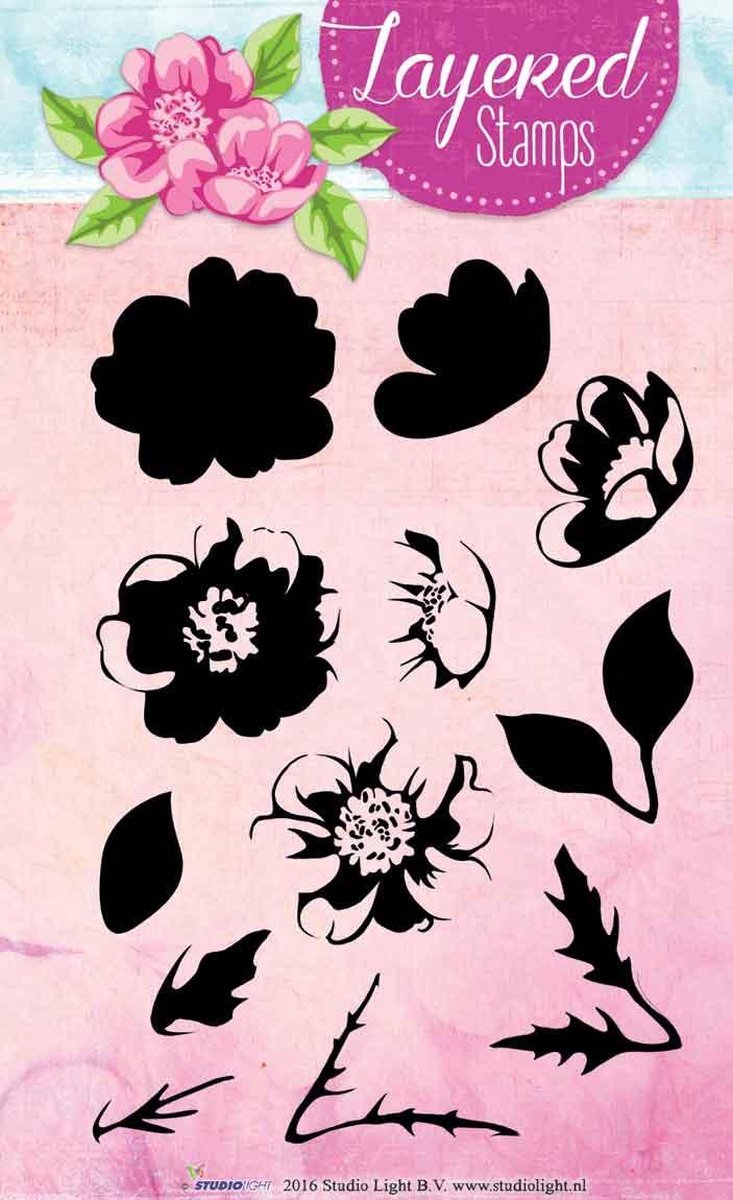 Bloemen - Layered Transparante Stempel - A6 - Maak prachtige kaarten en andere creatieve projecten