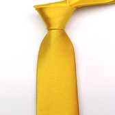 Luxe Stropdas - Tie - Goud 145X5 cm - Polyester - Kostuum - Pak - Das - Plastron - Gala