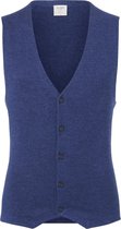 OLYMP Level 5 body fit gilet - wol met zijde - jeans blauw mouwloos vest - Maat: S