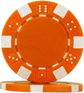 Pokerchip Dice Chip - Oranje - 11,5 gram - 25 stuks