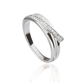 Glow- Zilveren ring met steen gerodineerd