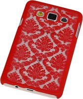 Samsung Galaxy A3 Hardcase Brocant Vintage Rood - Back Cover Case Bumper Hoesje