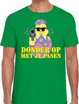 Fout paas t-shirt groen  donder op met je Pasen voor heren 2XL