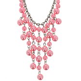 Roze parelketting met hanger