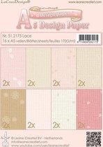 Design papier assortiment  Lace pink/brown 16xA5  170 gr.