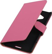 Microsoft Lumia 950 XL - Effen Booktype Wallet Hoesje Roze