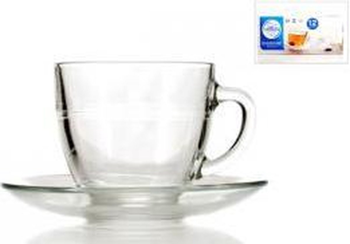 Duralex Gigogne 6 tassen 22 cl en 6 schoteltjes 13.5 cm