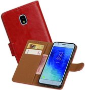 Zakelijke Bookstyle Hoesje voor Samsung Galaxy J3 (2018) Rood