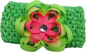 Jessidress Neon Haarband Meisje Hoofdband met grote haarbloem - Groen