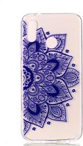 Shop4 - Huawei P20 Lite Hoesje - Zachte Back Case Mandala Blauw