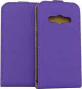 Samsung Galaxy Xcover 3 Leder Flip Case hoesje Paars