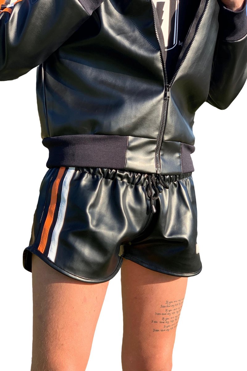 orange mini shorts
