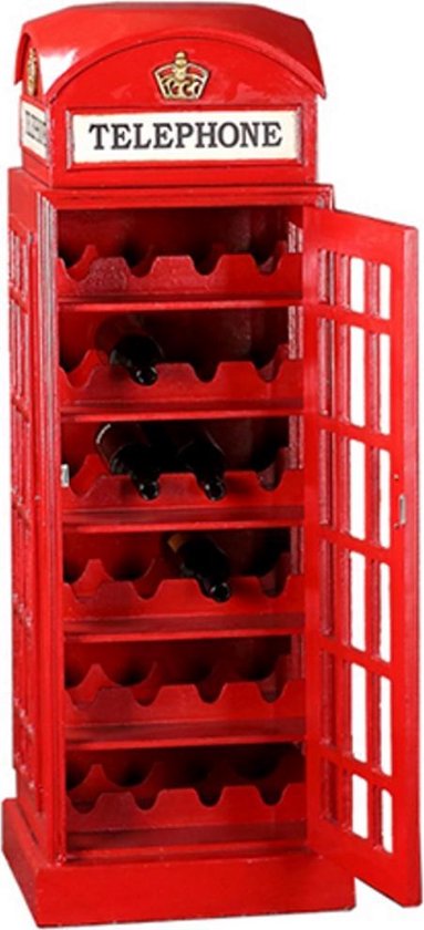 natuurkundige Bovenstaande Zus Wijnrek wijnkast retro vintage engelse telefooncel Londen 120 cm hoog |  bol.com