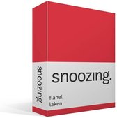 Snoozing - Flanel - Laken - Tweepersoons - 200x260 cm - Rood