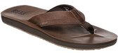 Reef Leather Countoured Cushion  Slippers - Maat 40 - Mannen - donker bruin